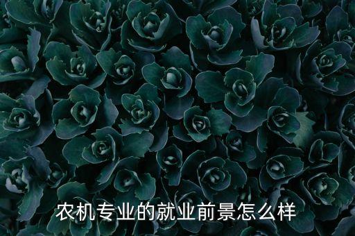 农机专业的就业前景怎么样