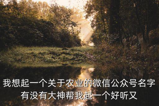 农业媒体号起名怎么起，如何取一个号名字