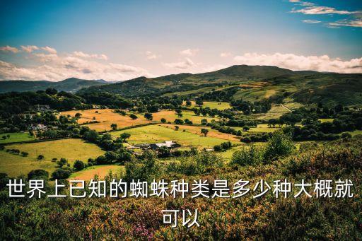 世界上已知的蜘蛛种类是多少种大概就可以