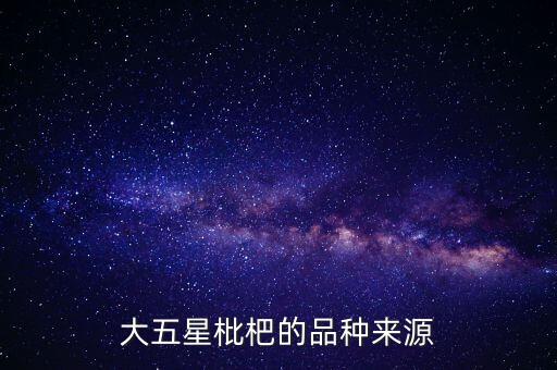 大五星枇杷的品种来源