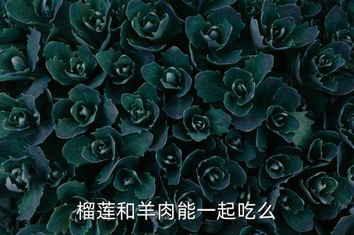 榴莲和羊肉能一起吃么