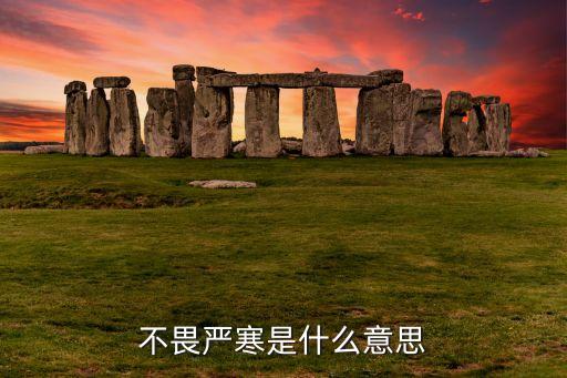 不畏严寒是什么意思