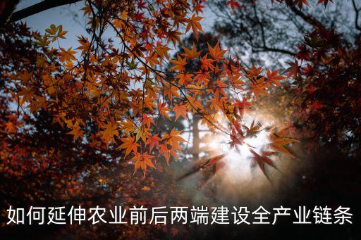 如何延伸农业前后两端建设全产业链条