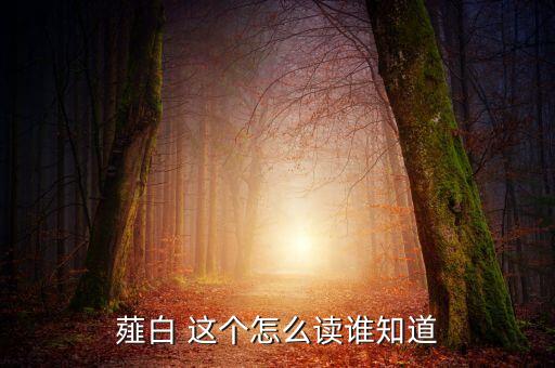 薤白 这个怎么读谁知道