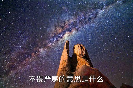 不畏严寒的意思是什么