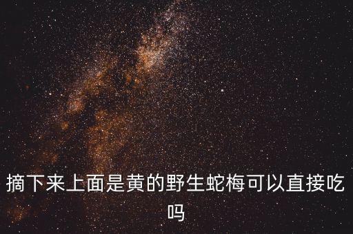 摘下来上面是黄的野生蛇梅可以直接吃吗