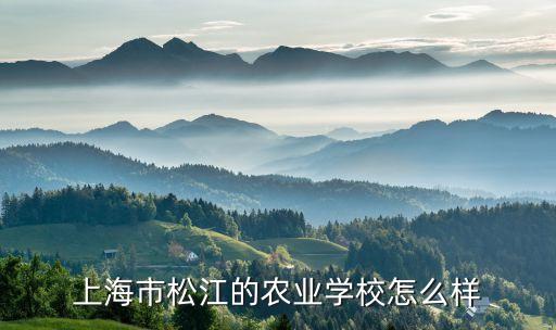 上海市松江的农业学校怎么样