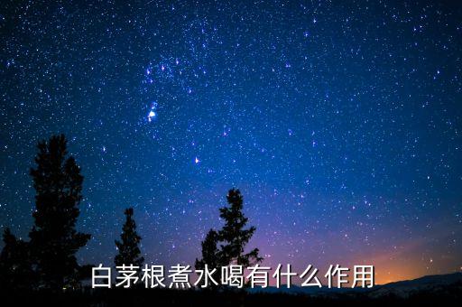白茅根煮水喝有什么作用
