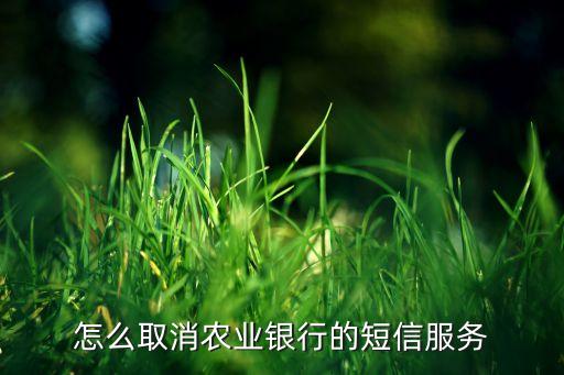 中国农业怎么退订短信，怎么取消农业银行的短信服务