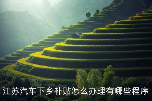 江苏汽车下乡补贴怎么办理有哪些程序