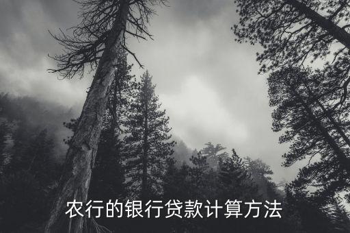 农业贷款利息怎么算，农业银行 贷款利息怎么算啊