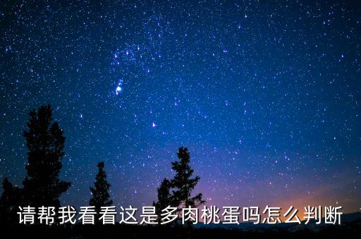 请帮我看看这是多肉桃蛋吗怎么判断