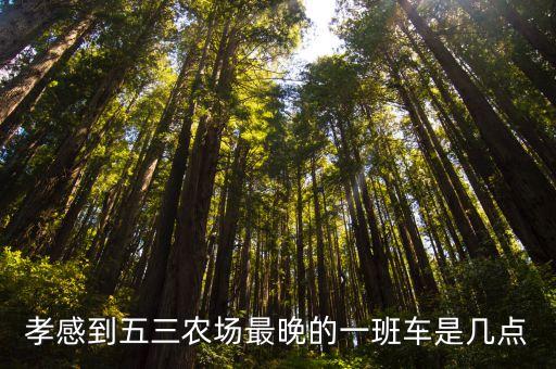 孝感市农业农村怎么坐车，孝感到五三农场最晚的一班车是几点