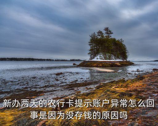 农业卡突然异常怎么回事，新办两天的农行卡提示账户异常怎么回事是因为没存钱的原因吗