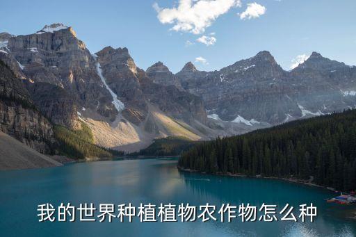 我的世界种植植物农作物怎么种