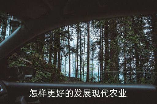 农村怎么能发展好农业，如何发展农业生产力