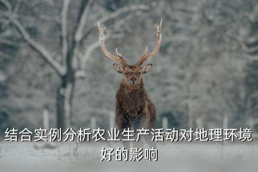 结合实例分析农业生产活动对地理环境好的影响