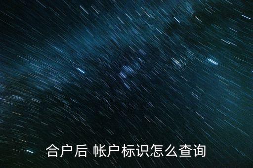 合户后 帐户标识怎么查询