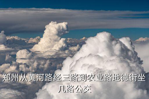 郑州从黄河路经三路到农业路地德街坐几路公交
