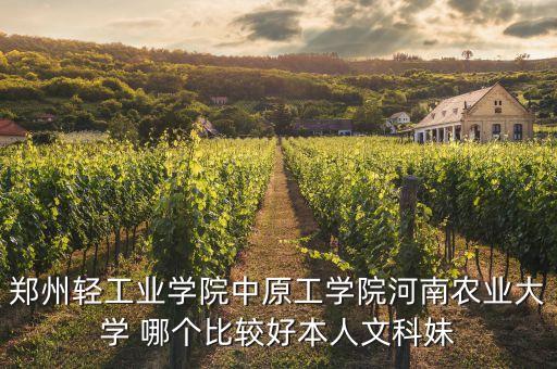 郑州轻工业学院中原工学院河南农业大学 哪个比较好本人文科妹