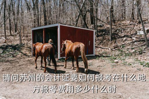 请问苏州的会计证要如何报考在什么地方报考费用多少什么时
