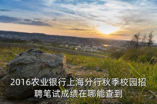 2016农业银行上海分行秋季校园招聘笔试成绩在哪能查到