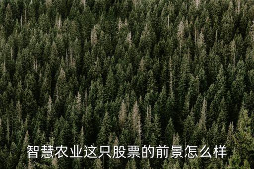 智慧农业这只股票的前景怎么样