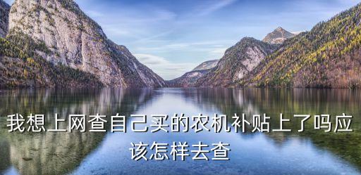 我想上网查自己买的农机补贴上了吗应该怎样去查
