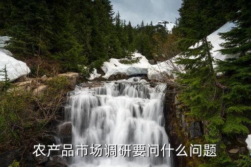 农产品市场调研要问什么问题