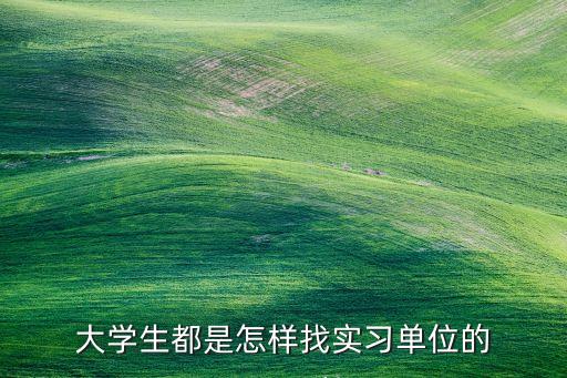 大学生都是怎样找实习单位的